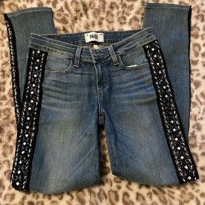 Anthropologie straight leg jeans with bling
